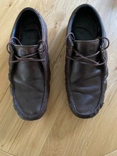 Tsubo Leather boat shoe, dark