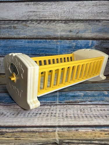 Vintage fisher price - doll, crib