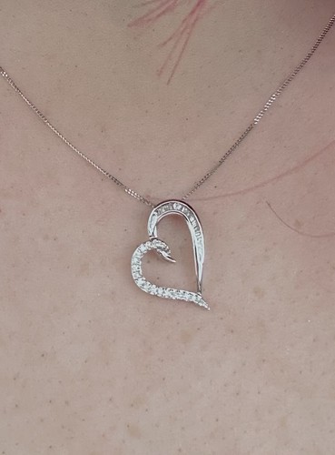 White gold diamond heart - white,