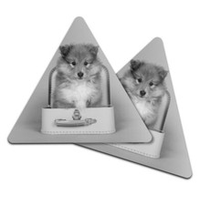 2x Triangle Coaster - BW -