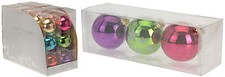 Set of 6 Real Glass Christmas Tree Decorations 80mm Glass Christmas Baubles 