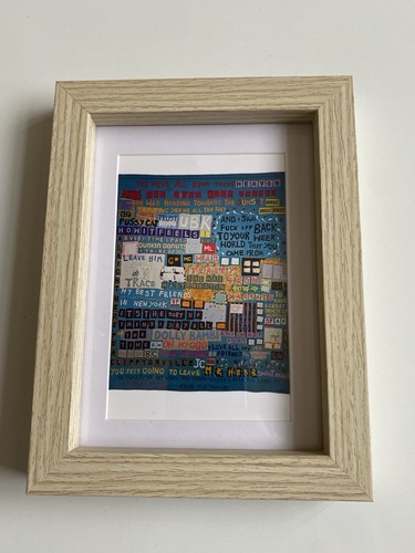 Tracey emin style blue text - tracey,