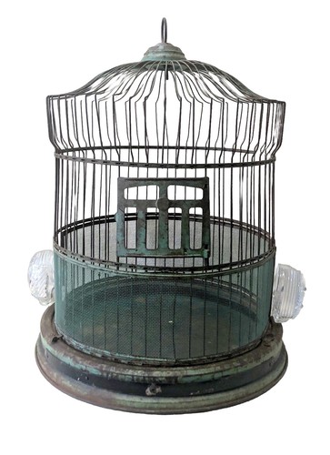 Vintage green patina dome - green,