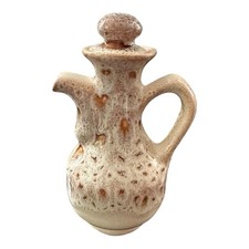 Fosters Pottery Vinegar Or Oil Dispenser In Brown Honeycomb Pattern Drip