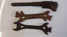 Vintage Jenbro Adjustable Wrench + 2 other spanners.Tractor Engine.