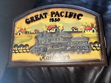 Key Rack Handmade. Great Pacific Railways 1850. 3 Hook And With 3d Train Profile