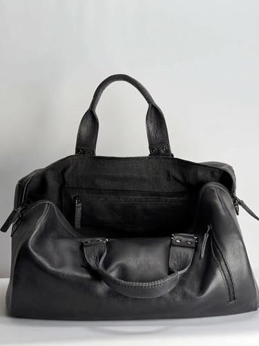 Genuine pebbled leather - pebbled, duffle