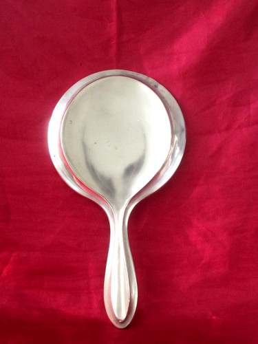 Vintage silver plated bevel - silver,