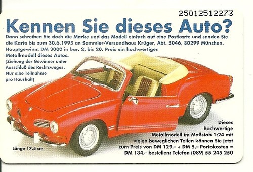 Rare phone card karmann - /,