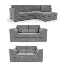 Quilted Grey Corner Sofa L