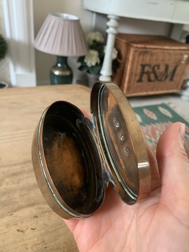 Antique solid copper oval - solid,