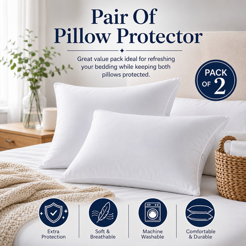 Pair pillow protectors - pair, of