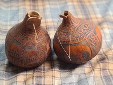 Vintage kenyan carved calabash - vintage,