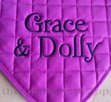 Personalised Embroidered Cotton Saddle Cloth, Pony,Cob,Full,10 colours, numnah