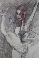 Original Ink & Pencil, 'High Kick', Artist Unknown, circa 1990's