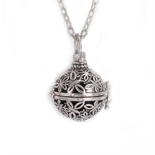 1piece Chime Ball Harmony Bola Ball Angel Caller Locket Neckalce with Lava Stone