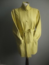 VINTAGE YELLOW LEATHER COAT 14 42 MODAS MINORCA DISENO JACKET belt smart rrp£900