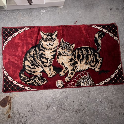 Vintage cat tapestry rug - cat,
