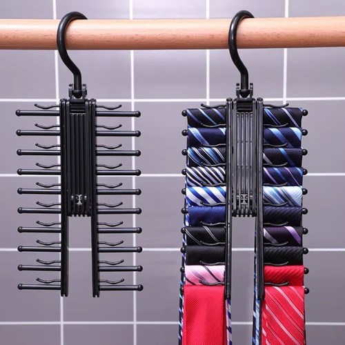 Adjustable neck tie rack - adjustable,