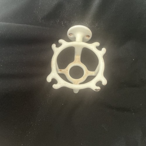 Vintage white enamel - white, cast