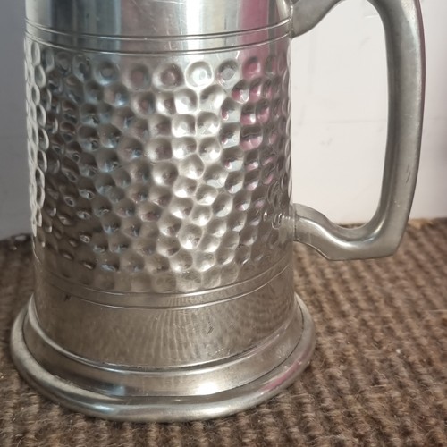 English hammered pewter beer - hammered,