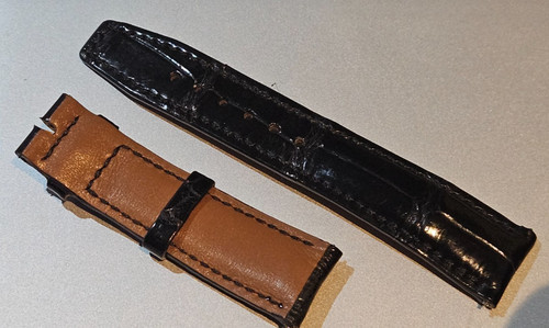 Black crocodile leather watch