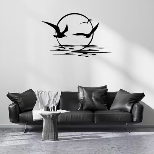 Modern seagull metal wall - modern,