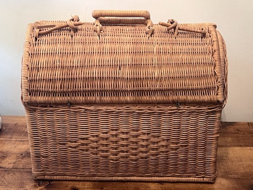 Woven cane basket with double - woven,