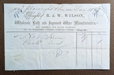 1861 R. & W. Wilson Wardour St London Bath & Japanned Ware Maker Invoice