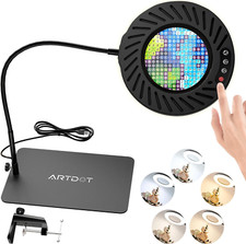 ARTDOT 10X Magnifying Glass with Light and Stand, 144 Leds Desk Lamp with 5 And