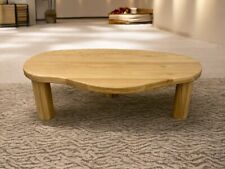 Solid Oak Coffee Table With A Live Edge Shape & Chunky Legs RRP £549