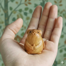  Tiny Hand-Carved Wooden Mouse