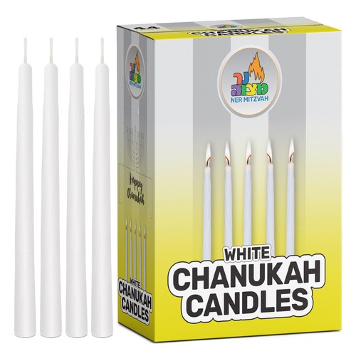 White chanukah candles - chanukah,