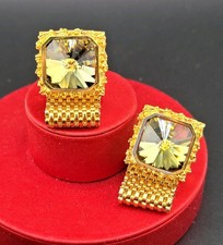 Vtg Cufflinks DANTE Crystal