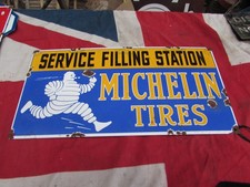 Retro MICHELIN TYRES  Motor Racing Garage Advertising Metal Enamel Sign HEAVY