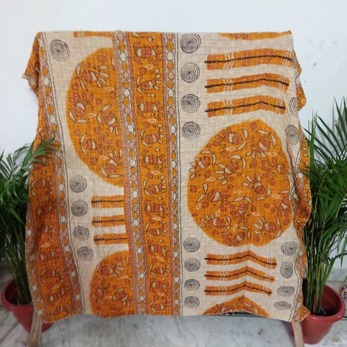 Vintage kantha quilt orange - vintage,