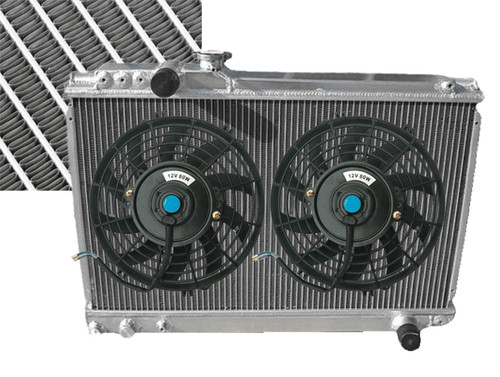 3row aluminum radiator fans - aluminum, radiator+fans