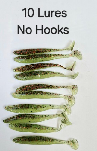 Red olive shad paddle tail - 10,