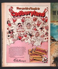 TWO CADBURYS CHOCOLATE BARS PRINTED ADVERT  1973  FREE UK POSTAGE