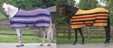 MASTA ASCOT VELVET SUEDE FLEECE RUG NEWMARKET STRIPE COOLER/TRAVEL/STABLE SHEET