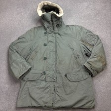 N 3B Jacket Adult Medium Green Army Extreme Cold Parka Snorkel Hood Outdoor Men*