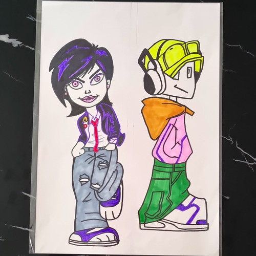 Cartoon drawing unframed on - cartoon,