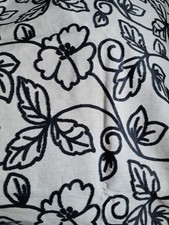 1 Metre Globaltex Dorchester Floral Jaquard Cream And Black Fabric