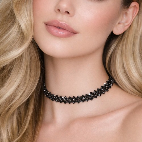 Black choker necklace - choker,
