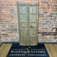 Pair Of Vintage Wooden Door Shutters - Medieval Style - Rustic Feature