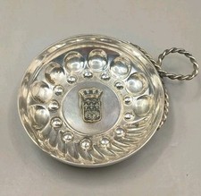 Vintage Authentic French Silver Plate Wine Taster Cup Tastevin