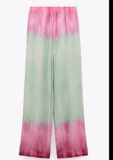 Zara Tie Dye Silky Zara Trousers L New