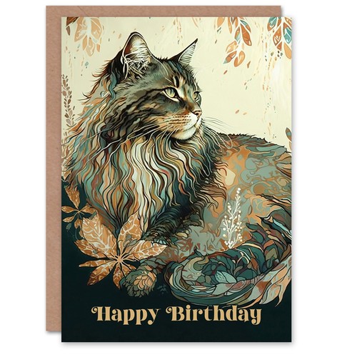 Happy birthday maine coon cat - birthday,