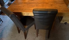 Solid Pine Wood Table Set ‎2 Benches and 2 Chairs 