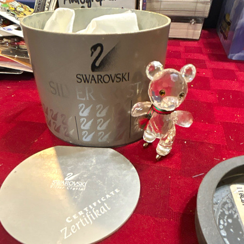 Swarovski silver crystal bear - swarovski,
